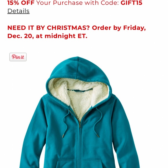 L.L. Bean fleece lined  sweatshirt Large - Picture 5 of 6